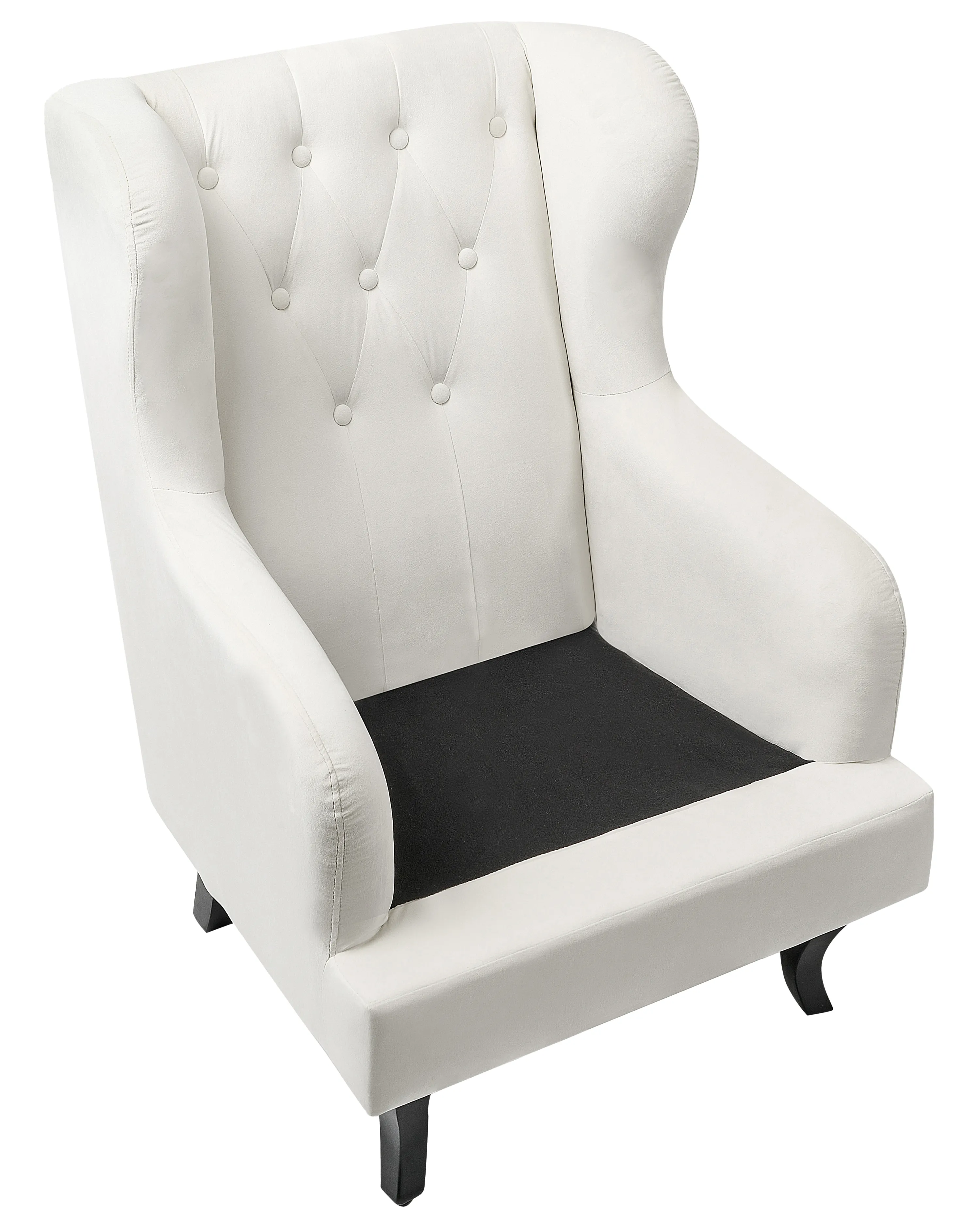 Oorfauteuil ALTA Fluweel Gebroken wit