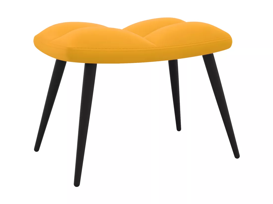 Chaise de relaxation avec repose-pied Jaune moutarde Velours