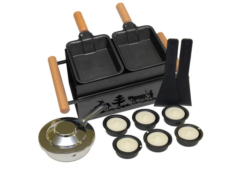 Heidi Cheese Line Teelicht-Raclette Tête-à-Tête Schwarz Raclette zu Zweit