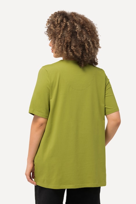 T-Shirt, A-Linie, Tunika-Ausschnitt, Halbarm