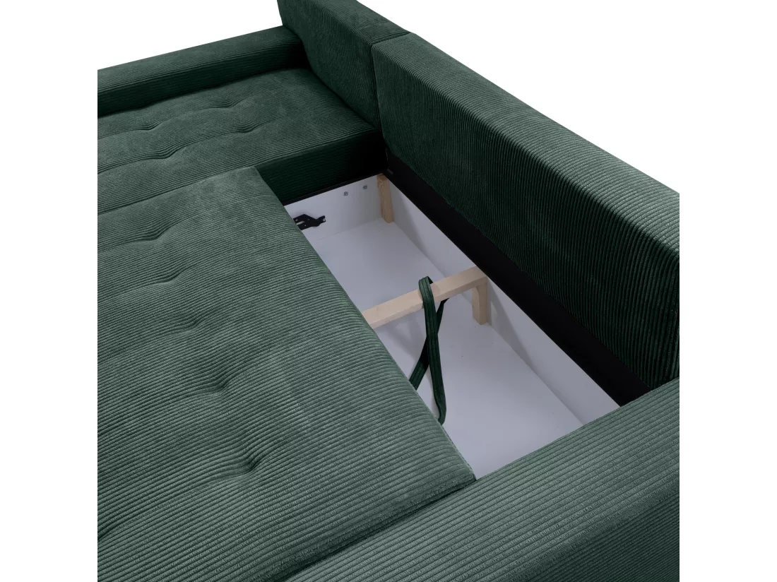 CANAPÉ D'ANGLE avec coffre de rangement Tragel L, vert