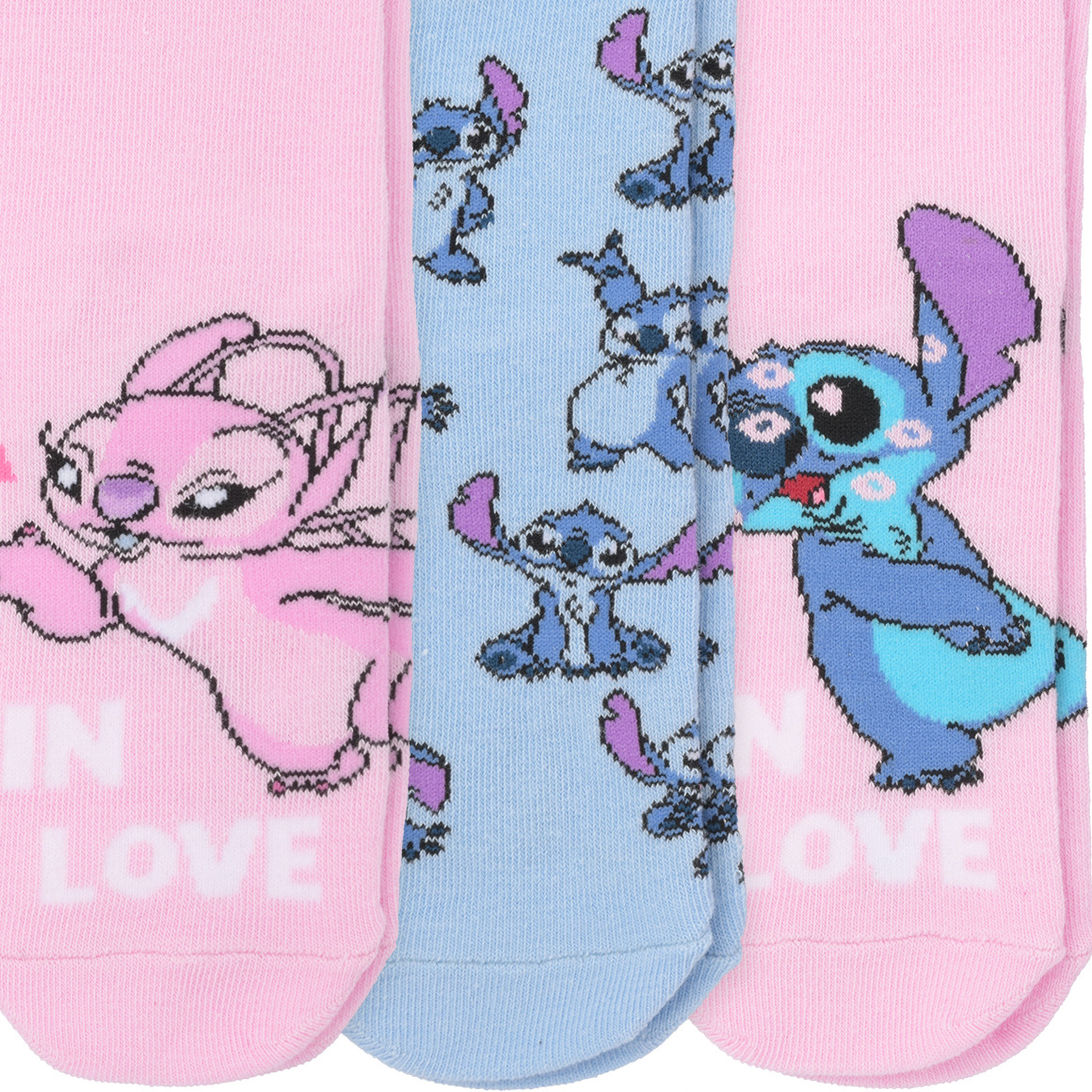 Topolino 3 Paar Disney Stitch Socken im Set rosa / hellblau