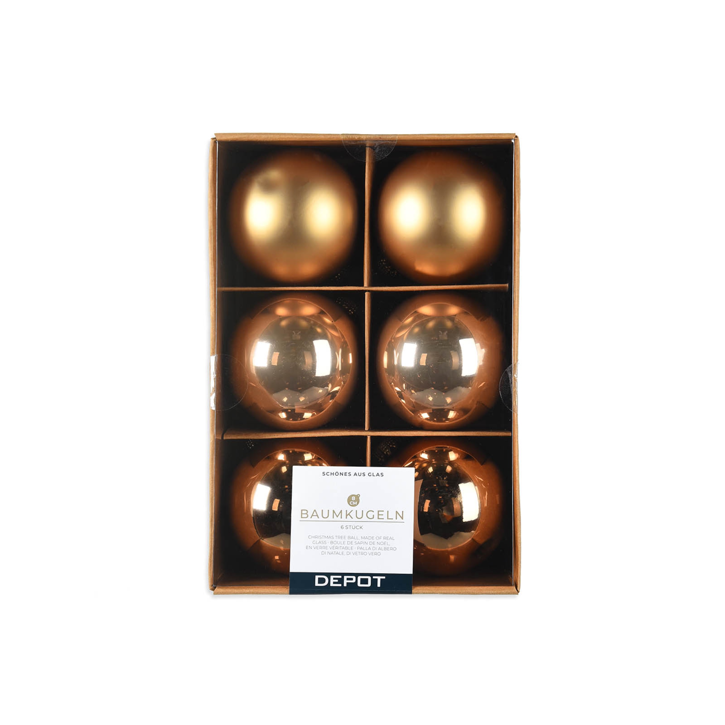 gold, ⌀ 8 cm, 6-teilig