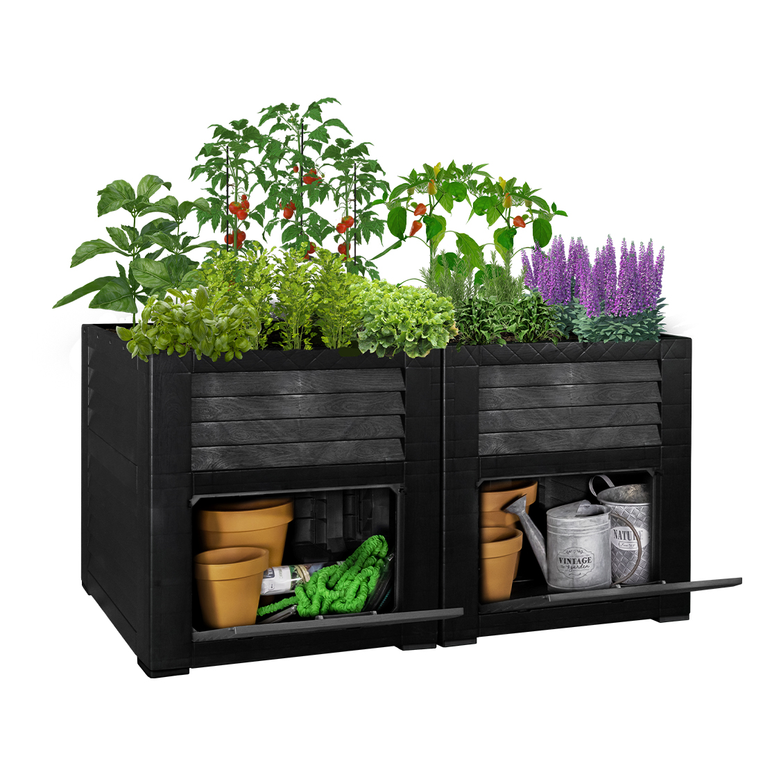 FS-STAR Garten Hochbeet 400 Liter, mit Staufächer