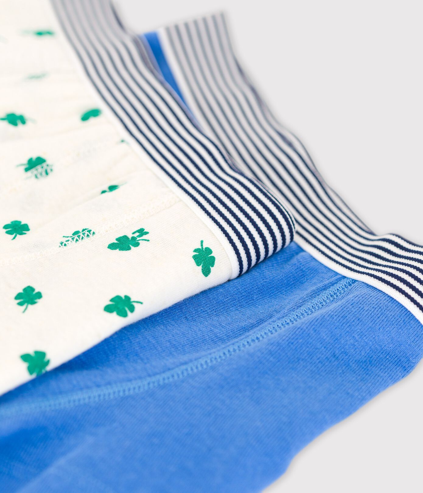 Lot de 2 boxers petit garçon palmes en coton et lin