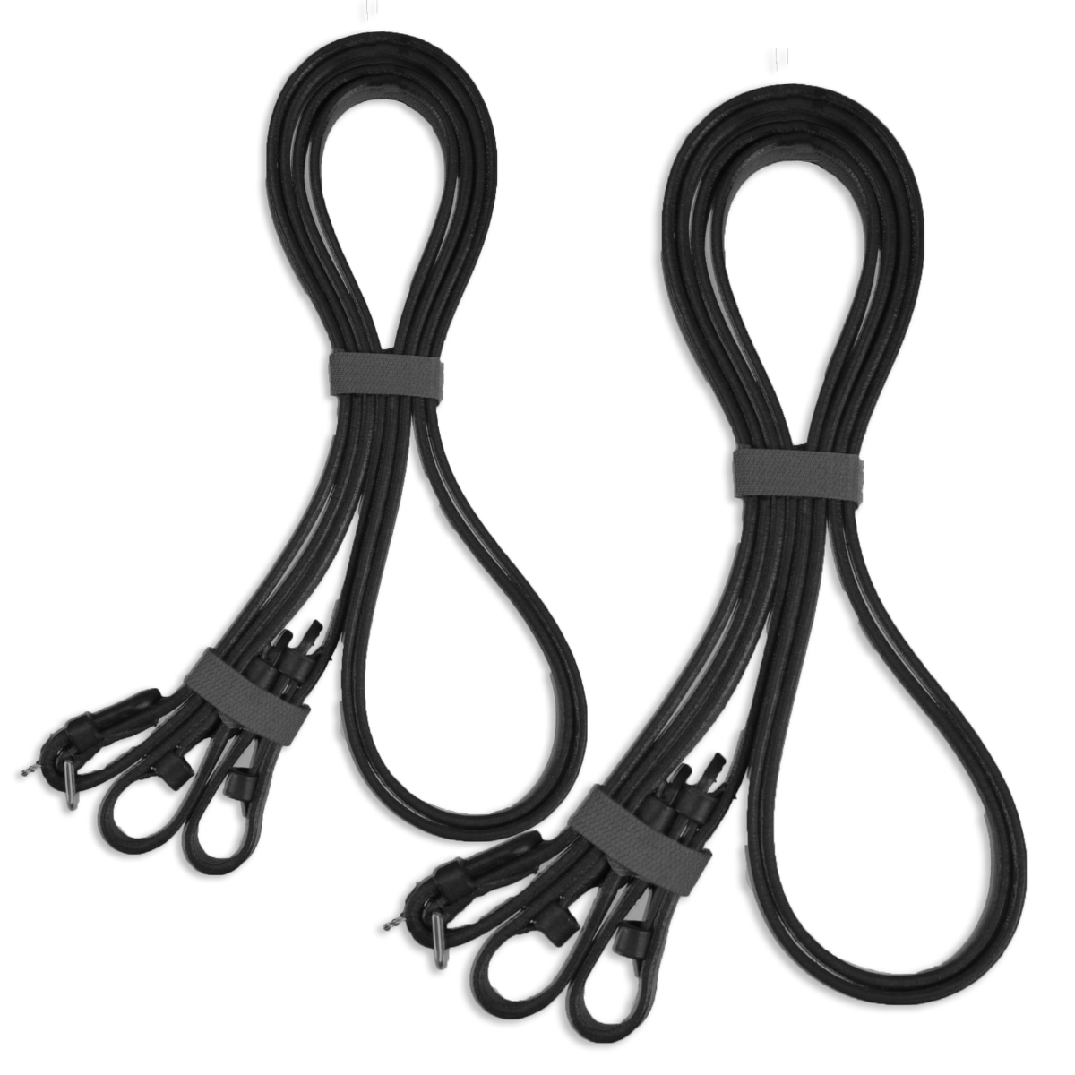 Cabeçada estilo inglês com rédeas duplas, marca Los Nietos. Preta. Equipamento para cavalos. Produto de selaria.