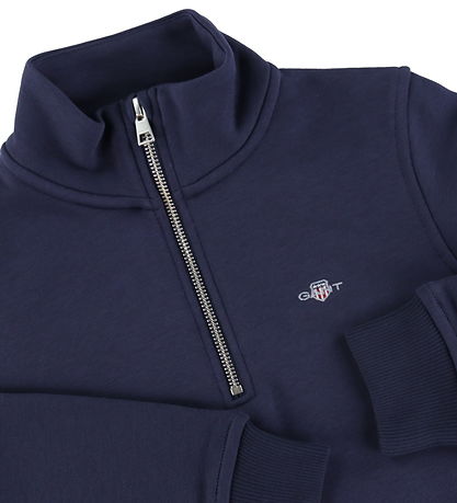 GANT Sweatshirt - Shield Halbreißverschluss - Evening Blue