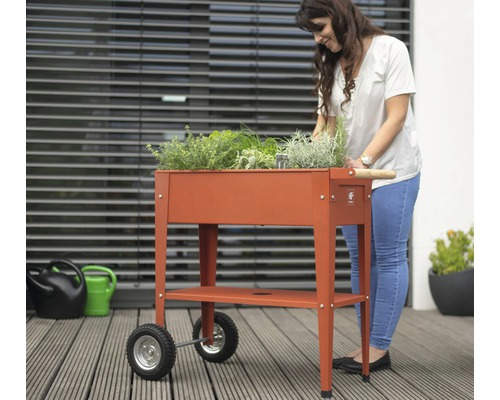 Verhoogd tuinbed op palen Herstera Garden Kräuterfabrik Urban 75x35x80 cm rood