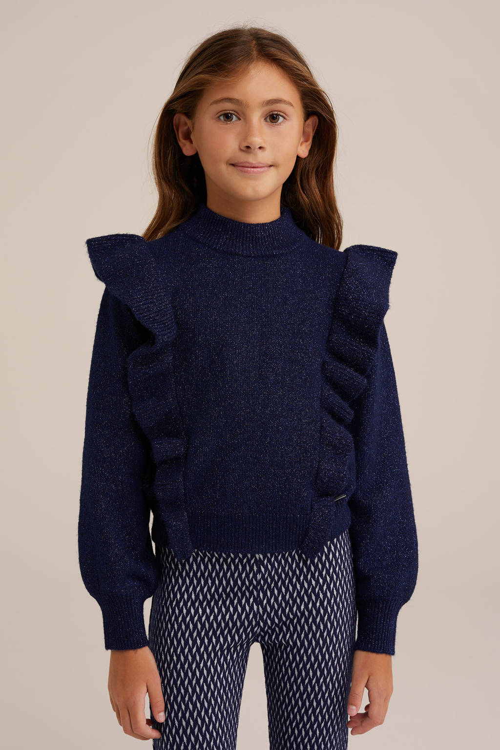 WE Fashion gebreide trui donkerblauw