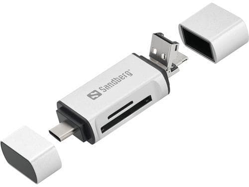 Sandberg kortlæser USB-C + USB + MicroUSB