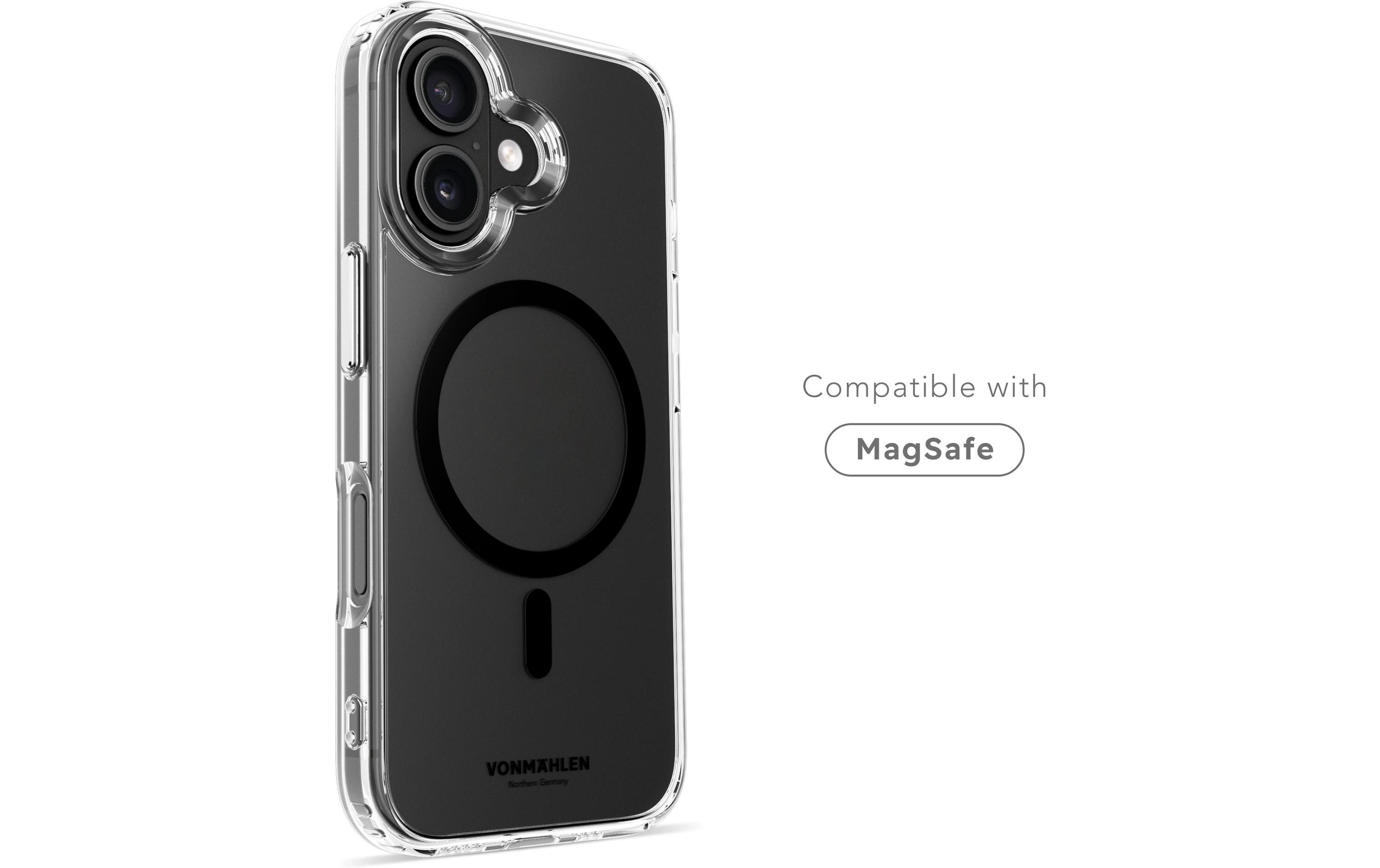 Back Cover Transparent iPhone 16 BlackSilicone Backcover für das Apple iPhone 16