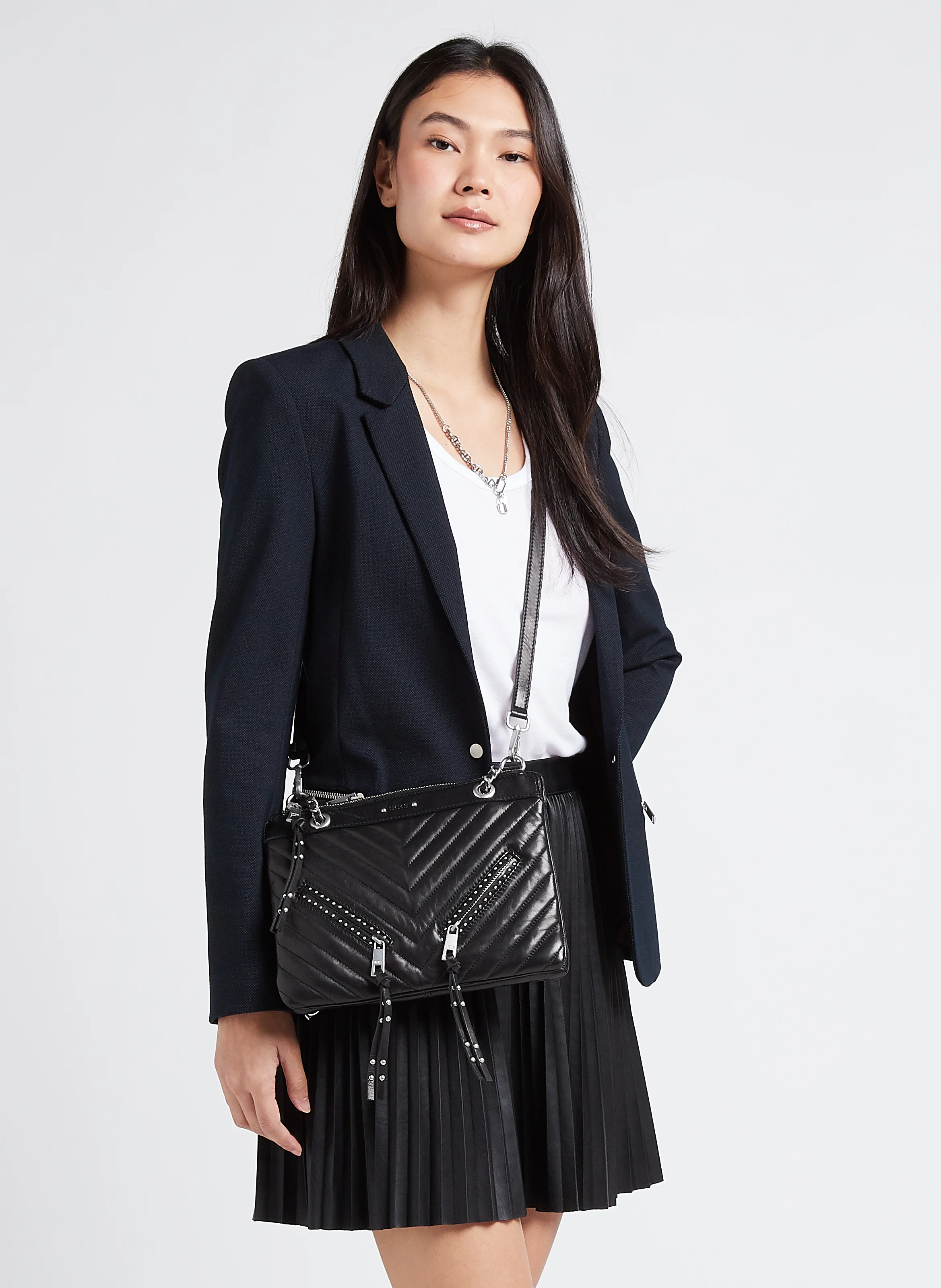 Sac bandoulière en cuir | Noir