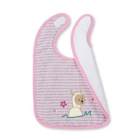 Sterntaler Plastik-Klettlätzchen Kuschelzoo, Lama Lotte, Rosa (Mandelblüte)