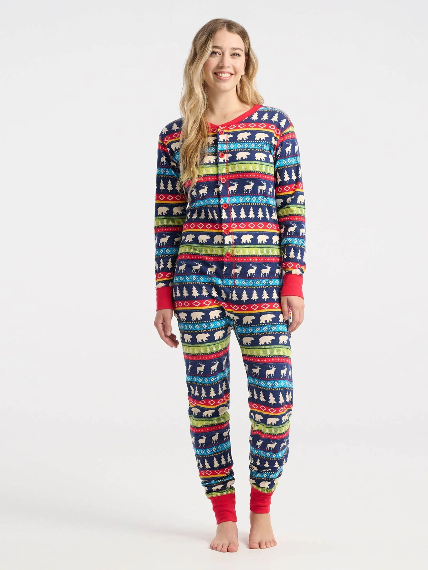Marineblauw - Hatley Fair Isle Christmas All-In-One