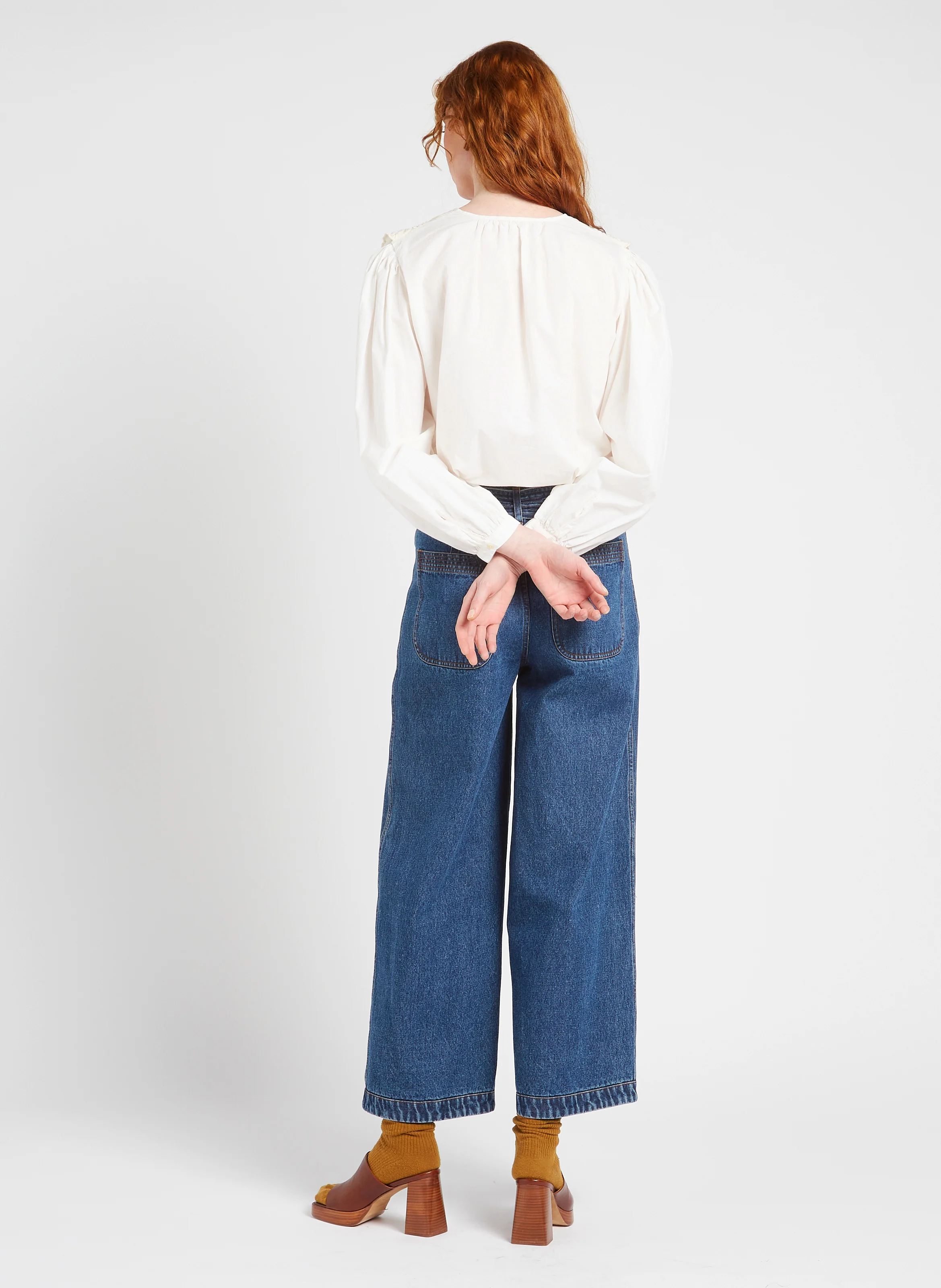 DOILLON - Jean large en coton | Bleu
