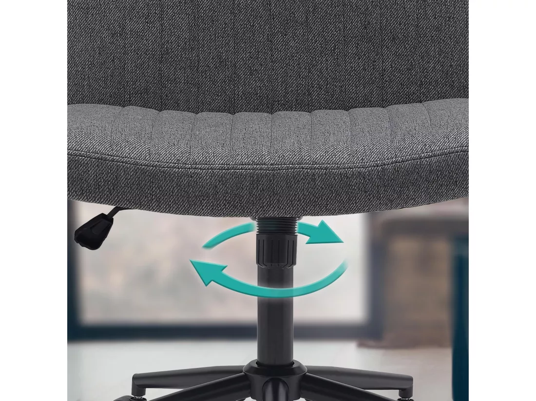 Chaise de bureau - Tissu - Gris foncé - Kingman