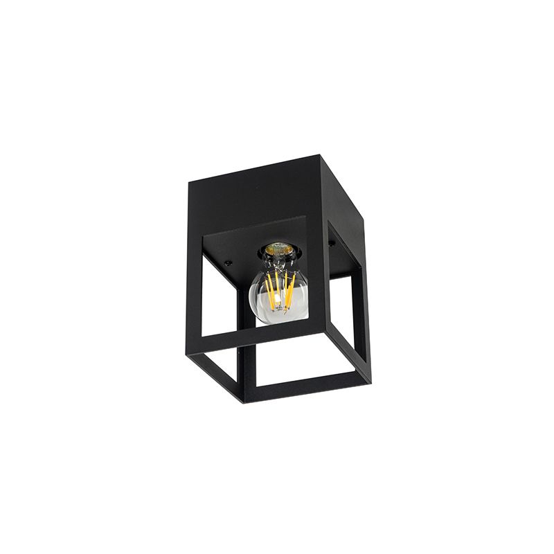 Moderne plafondlamp zwart kubus - Cela