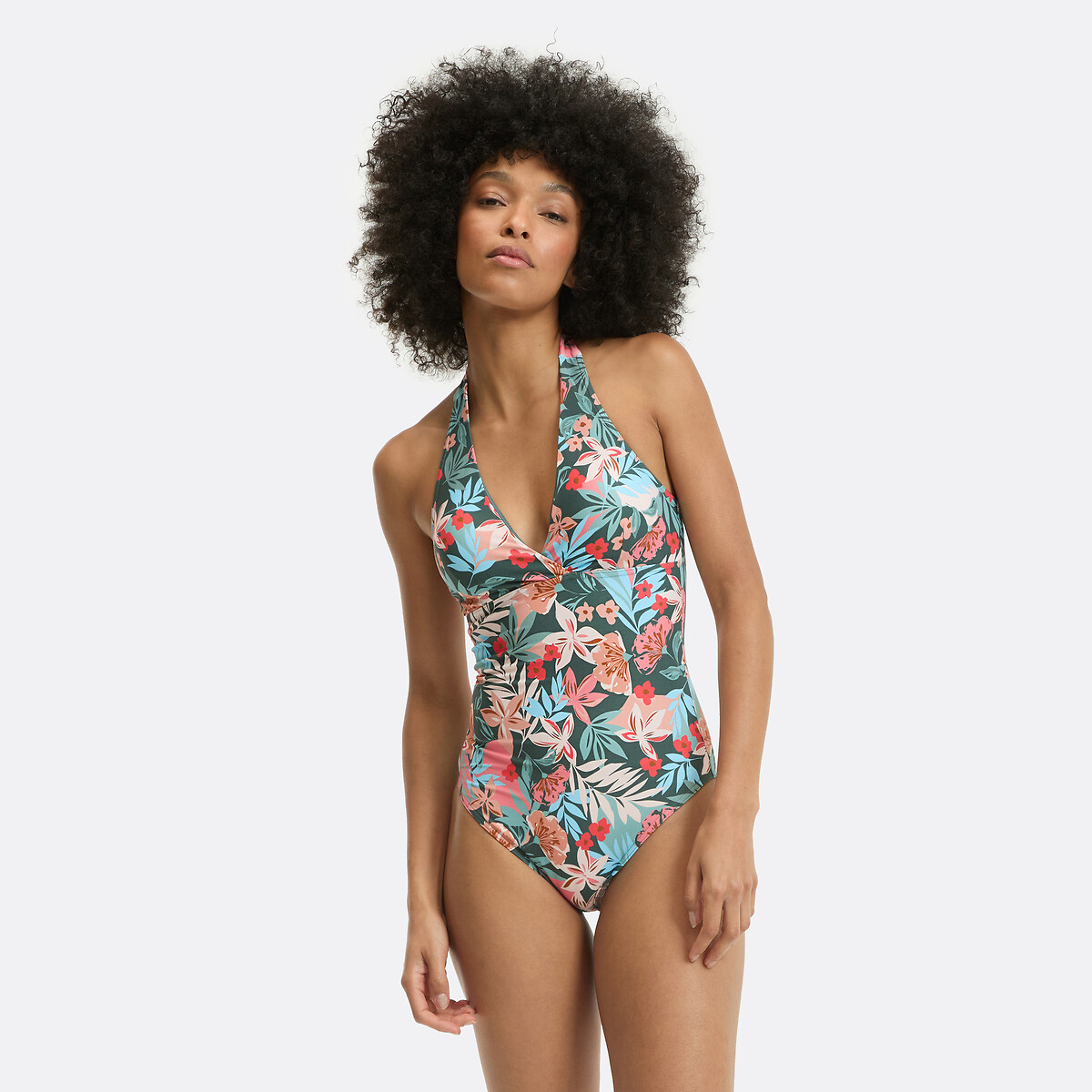 ANNE WEYBURN<br>Maiô estilo lenço com estampa floral