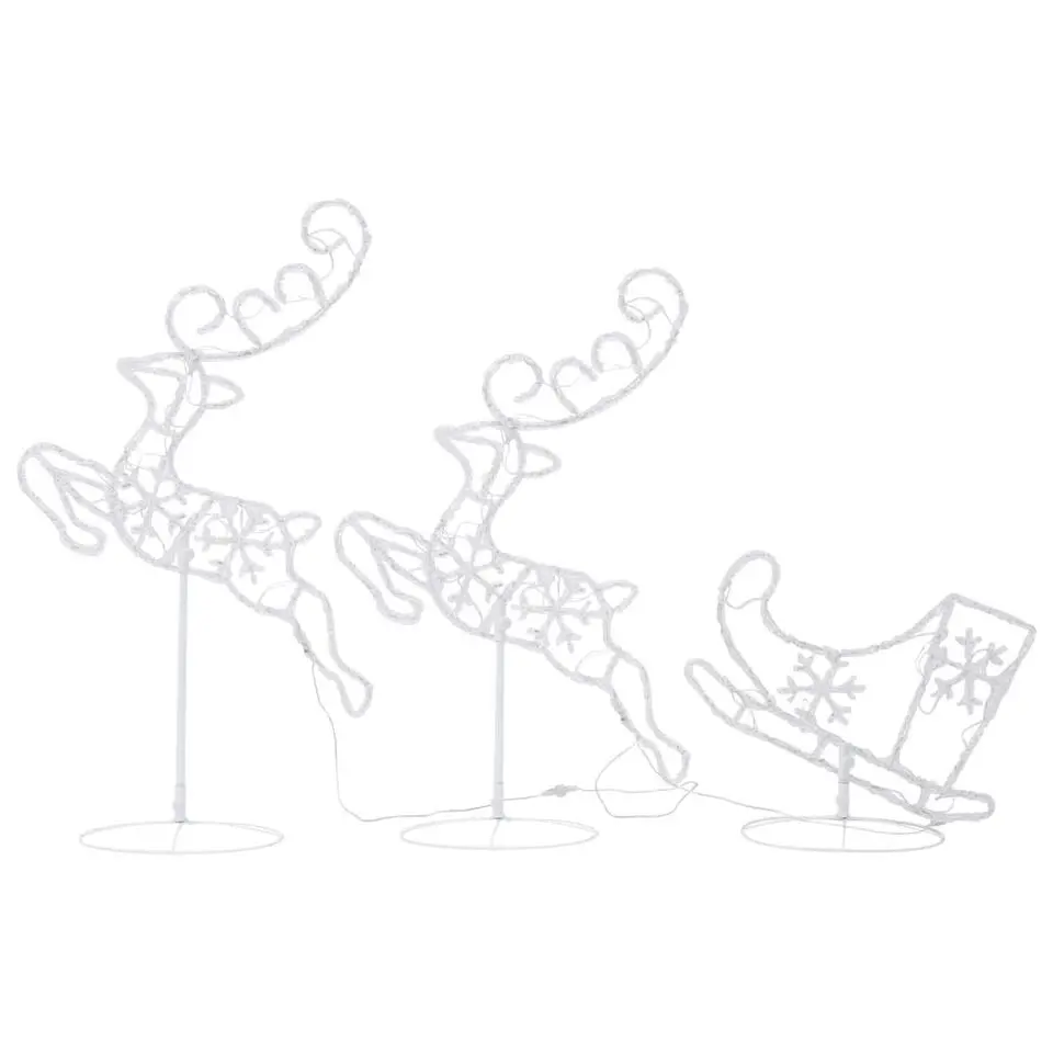 vidaXL - Kerst Rendier En Slee - Cold white
