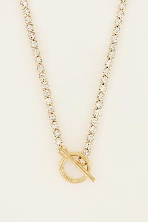 Ketting met strass stenen & slotje
