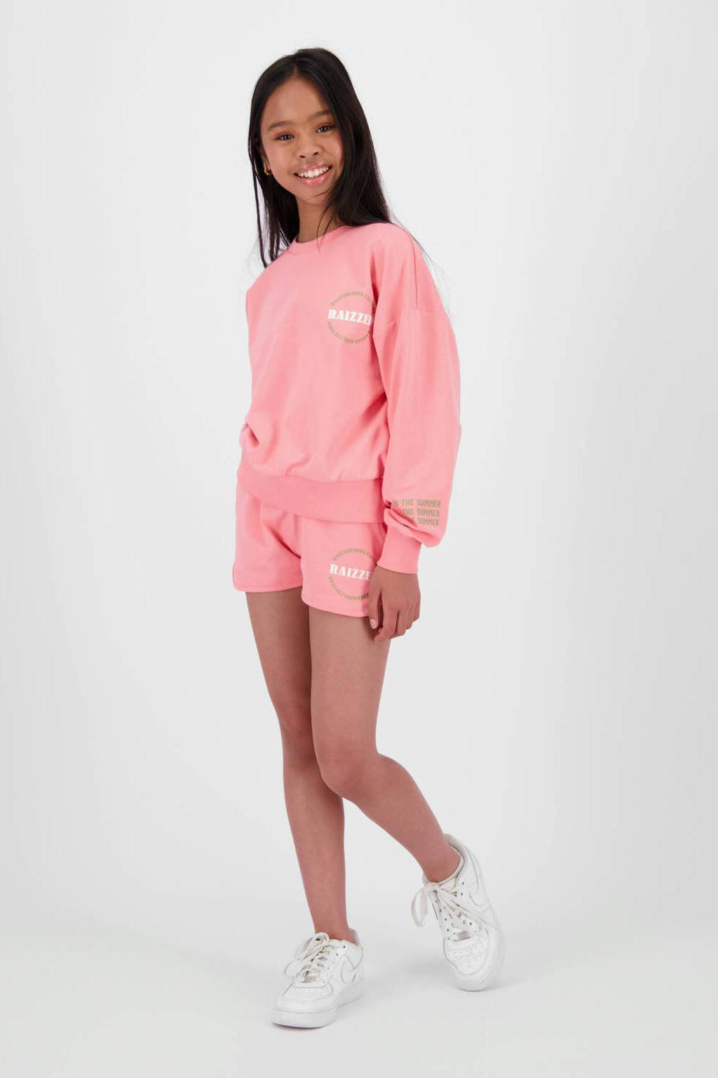 Raizzed sweatshort Auston met printopdruk roze