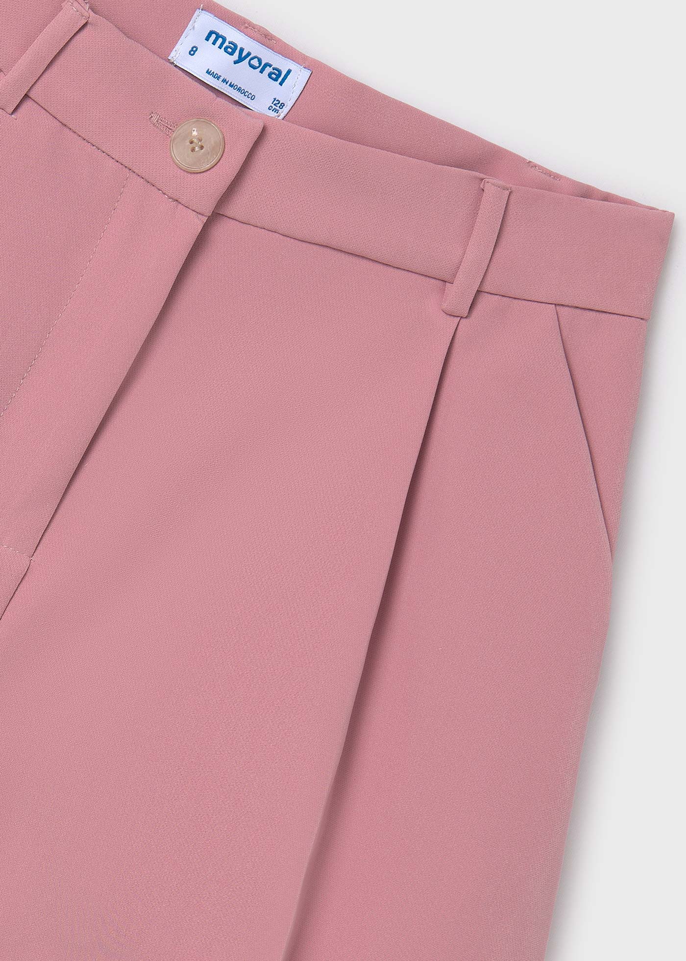 Calças infantis em crepe de poliéster reciclado
