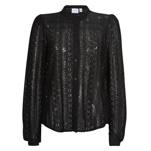 Vila - VICHIKKA LACE L/S SHIRT - Noir