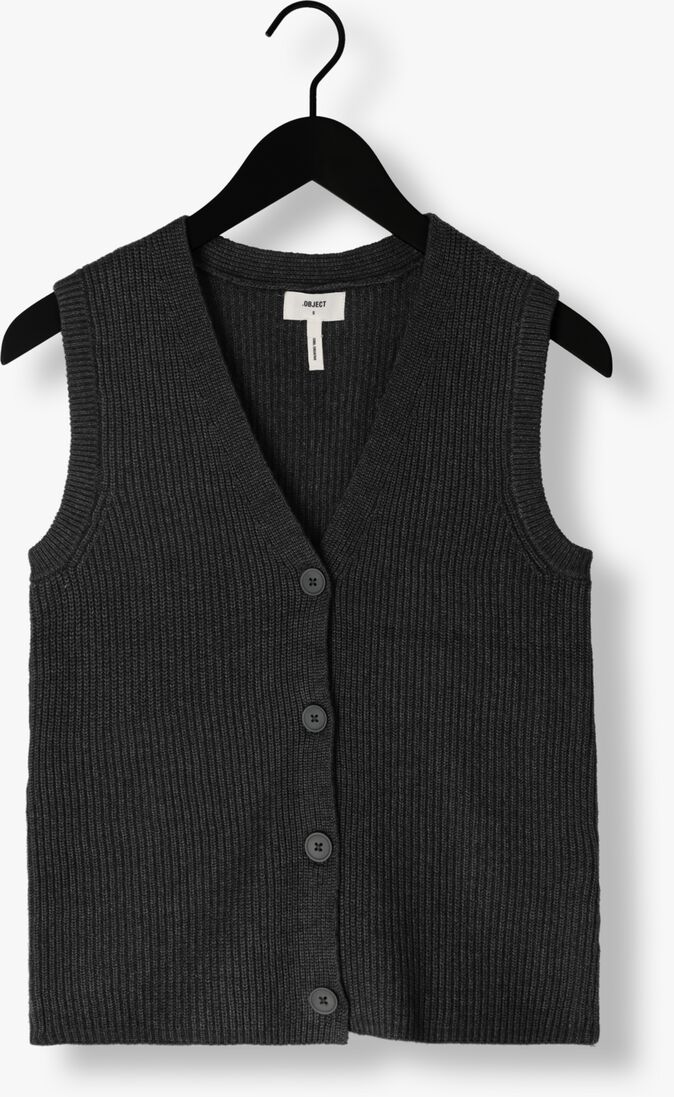 OBJECT antraciet object gilet objmalena s/l knit vest div