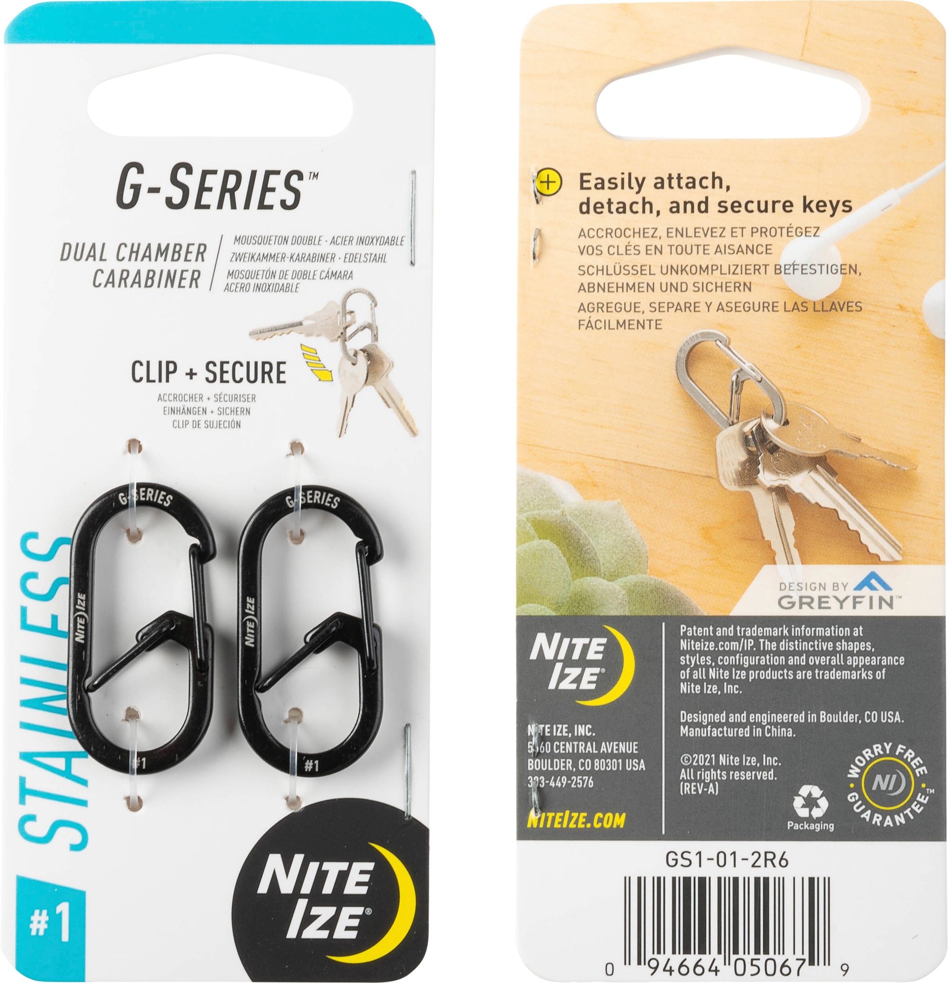 Nite Ize Karabiner G-Series 1 2pack schwarz