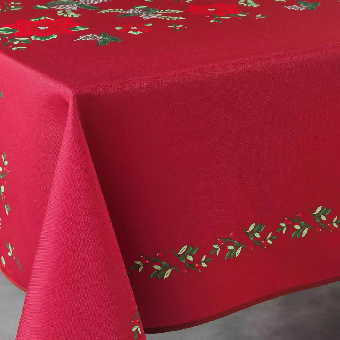 Nappe de Noël rectangulaire (150 x 300 cm) Isadora Rouge