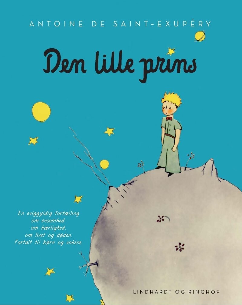 Den Lille Prins - Lyseblå Med Smudsomslag - Antoine De Saint-Exupéry - Bog