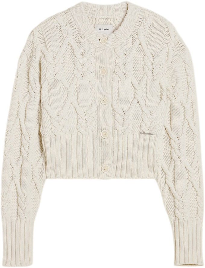 Holzweiler Chunky Cable Cardigan Ecru