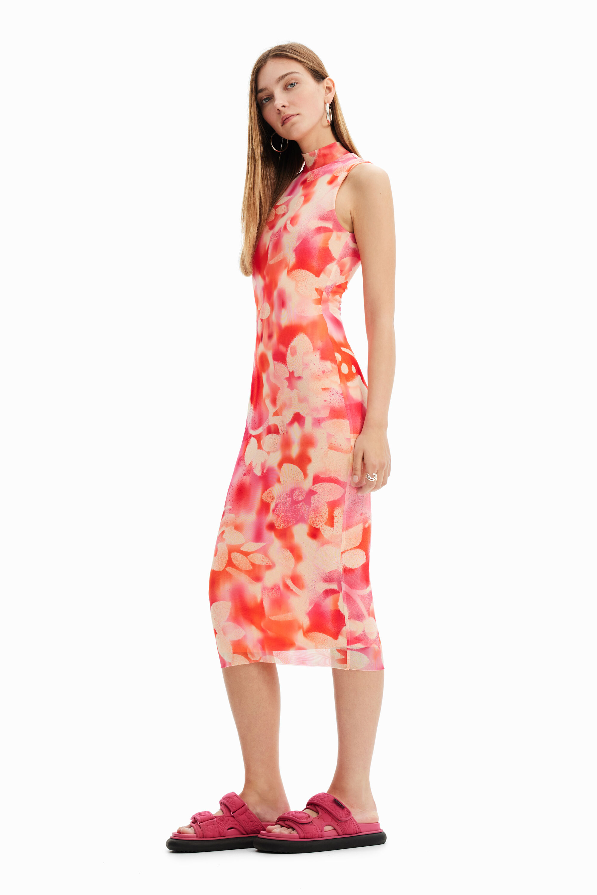 Robe midi tulle fleuri
