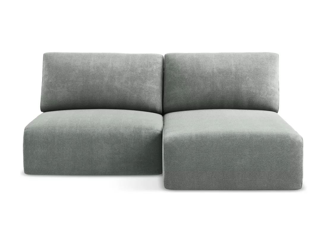 Canapé d’angle 3 places droit sans accoudoir convertible en Chenille - gris - KONA