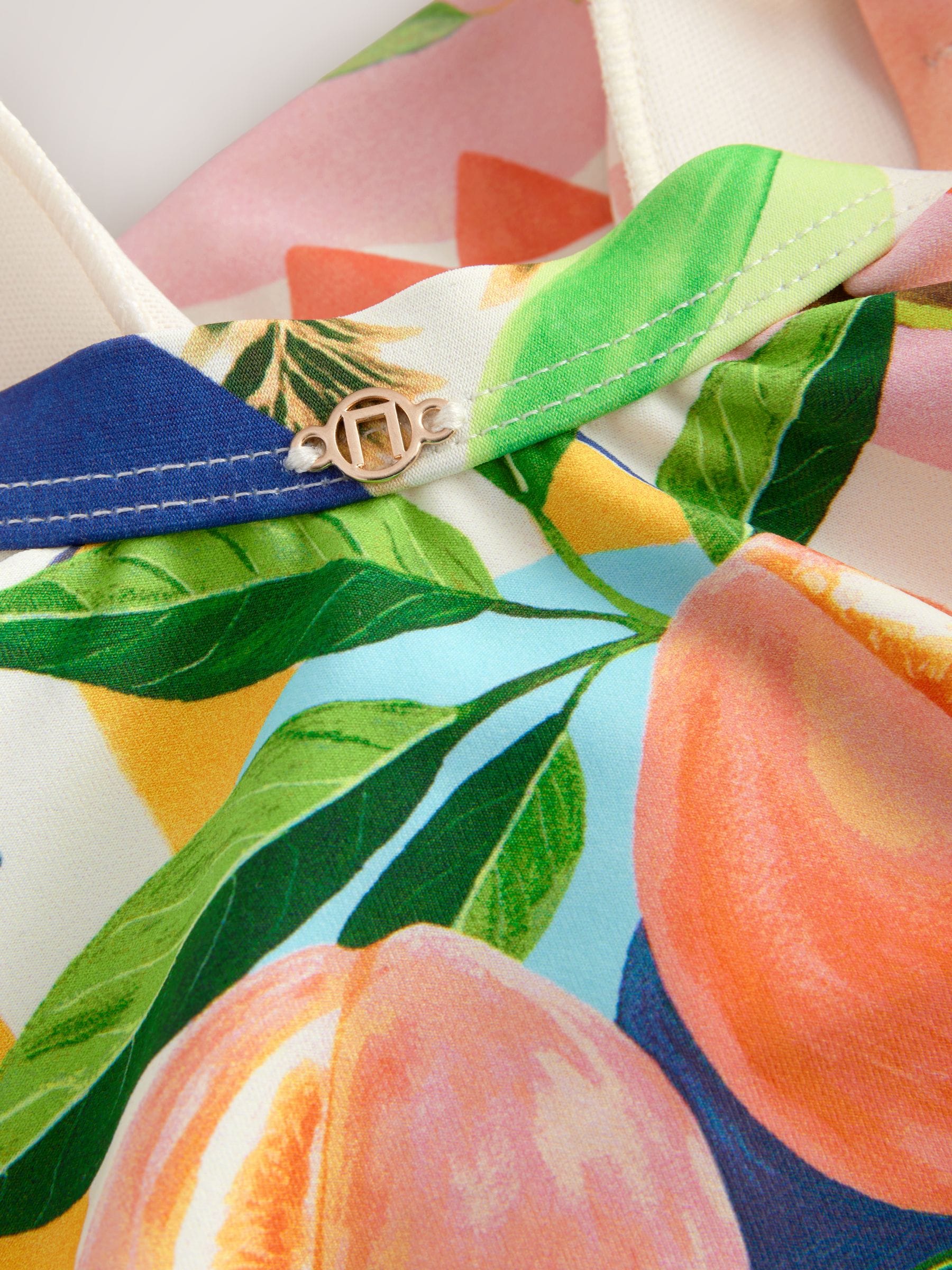 Vrolijk fruit/tropische print - Vormgevend badpak met buikcorrectie