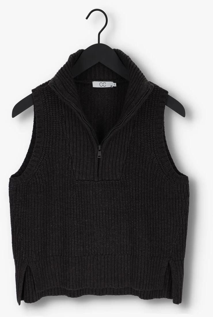 CC HEART zwarte cc heart spencer emily zip knit vest