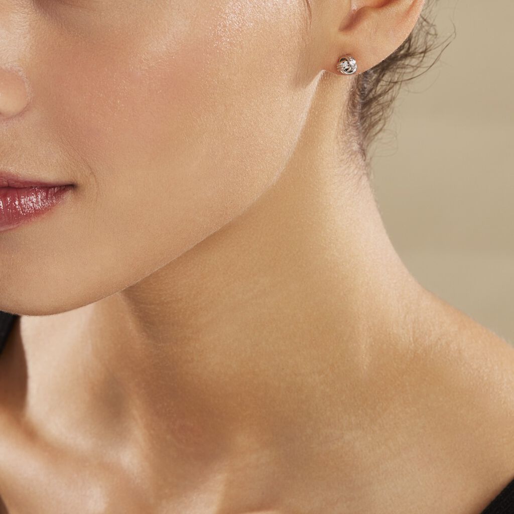 Boucles D'oreilles Puces Iloa Argent Blanc