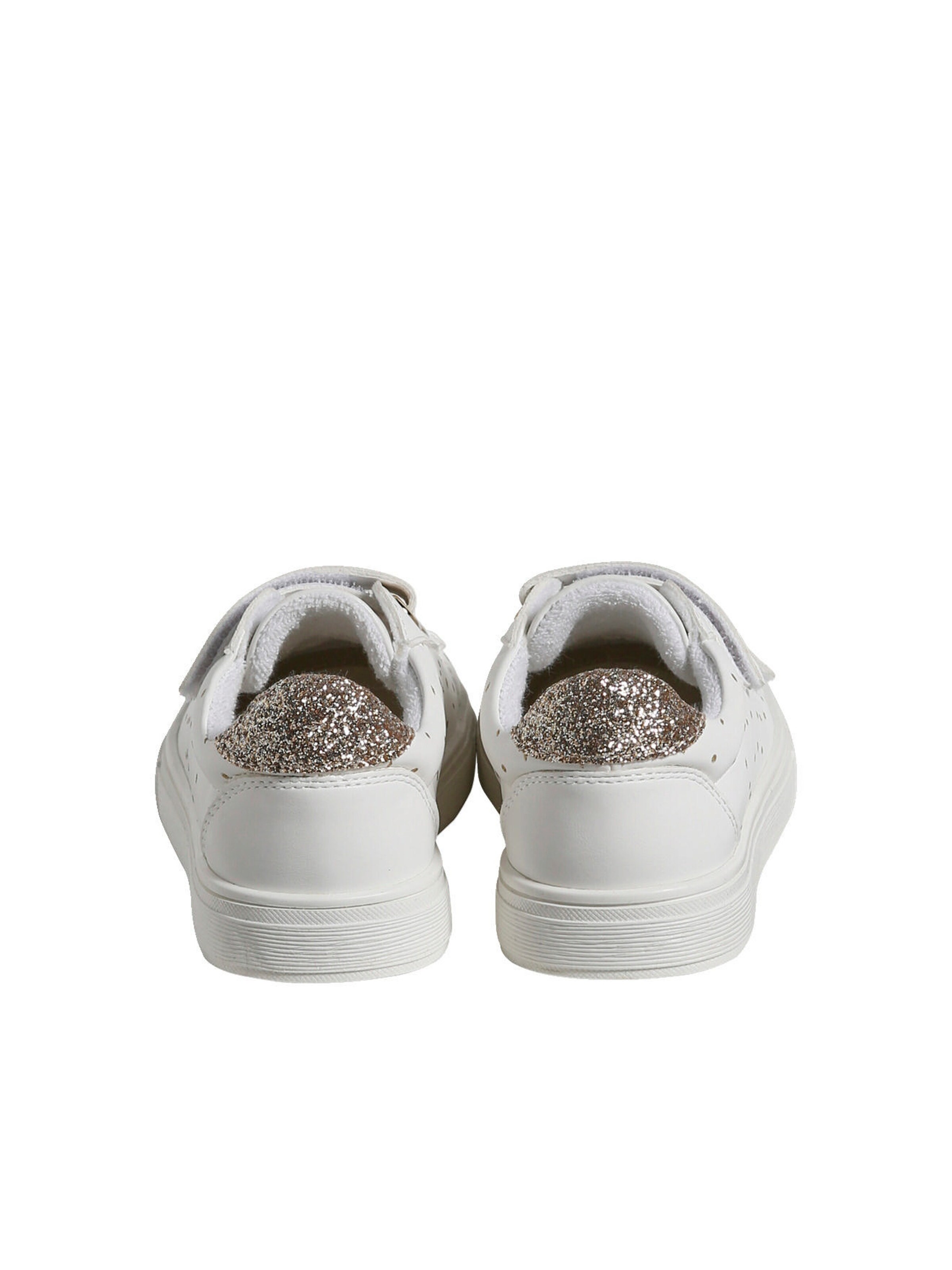 Vertbaudet Kinder Sneakers mit Gold-Details weiß bedruckt