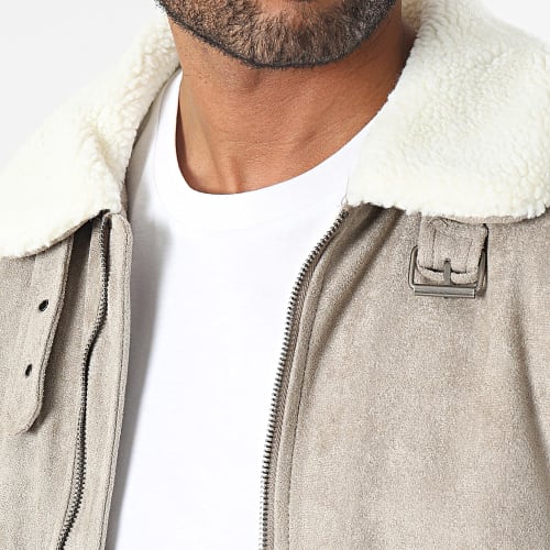 Veste Col Mouton Gris