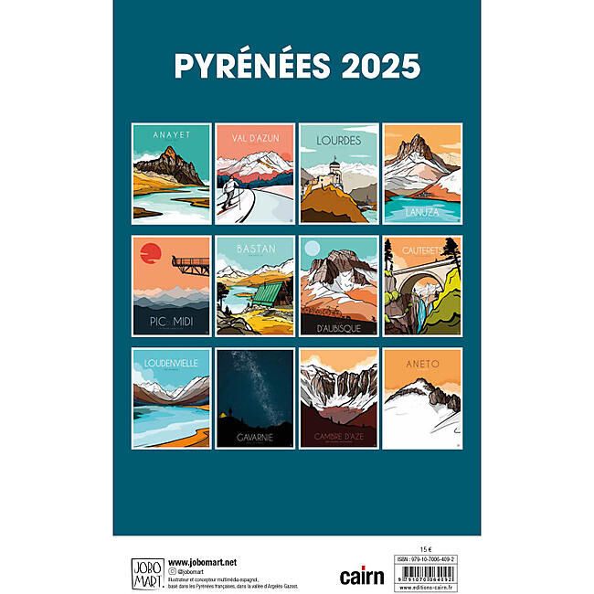 CAIRN DIFFUSION - CALENDRIER PYRENEES 2025