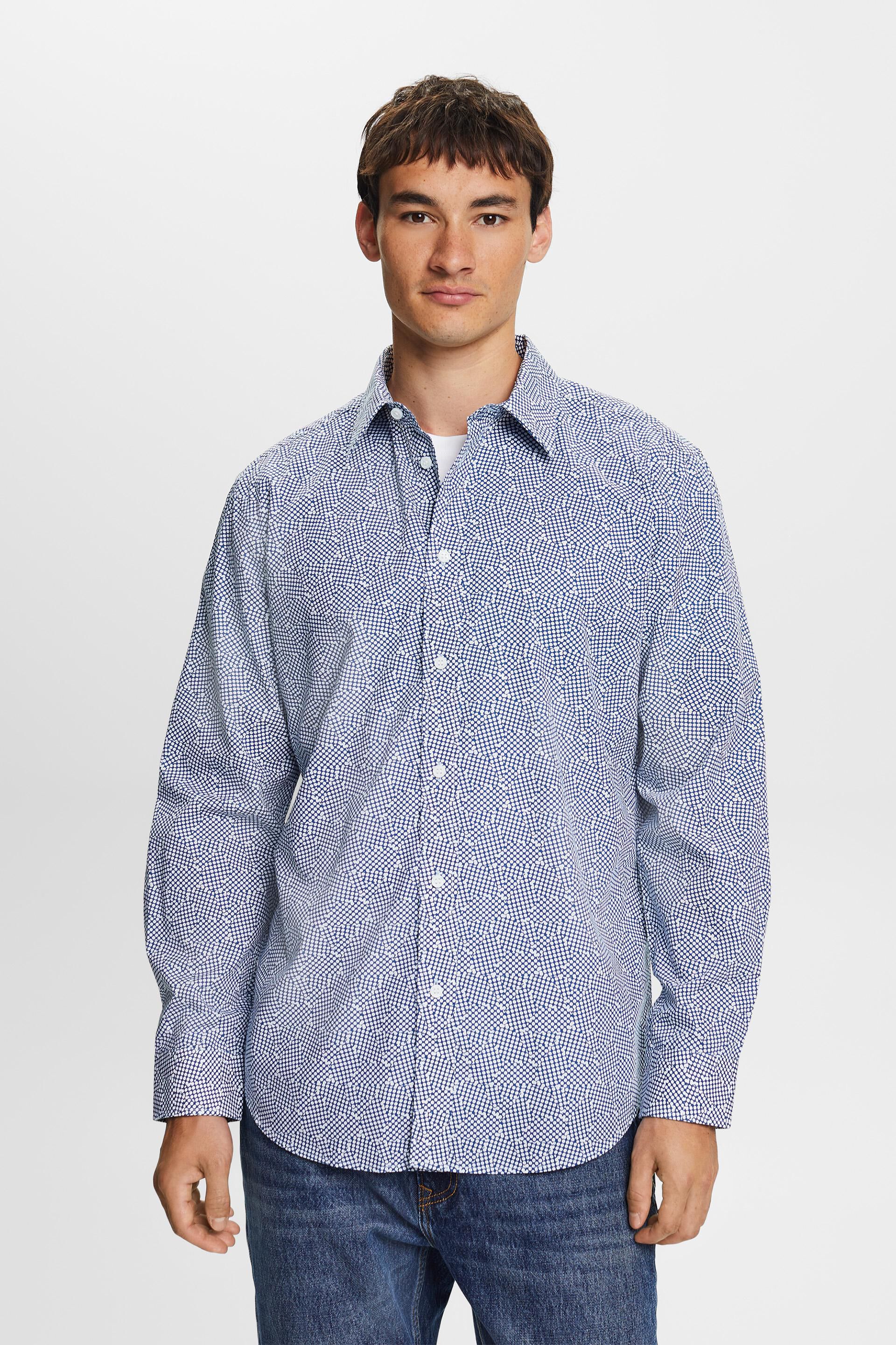 Chemise à col boutonné imprimée en coton