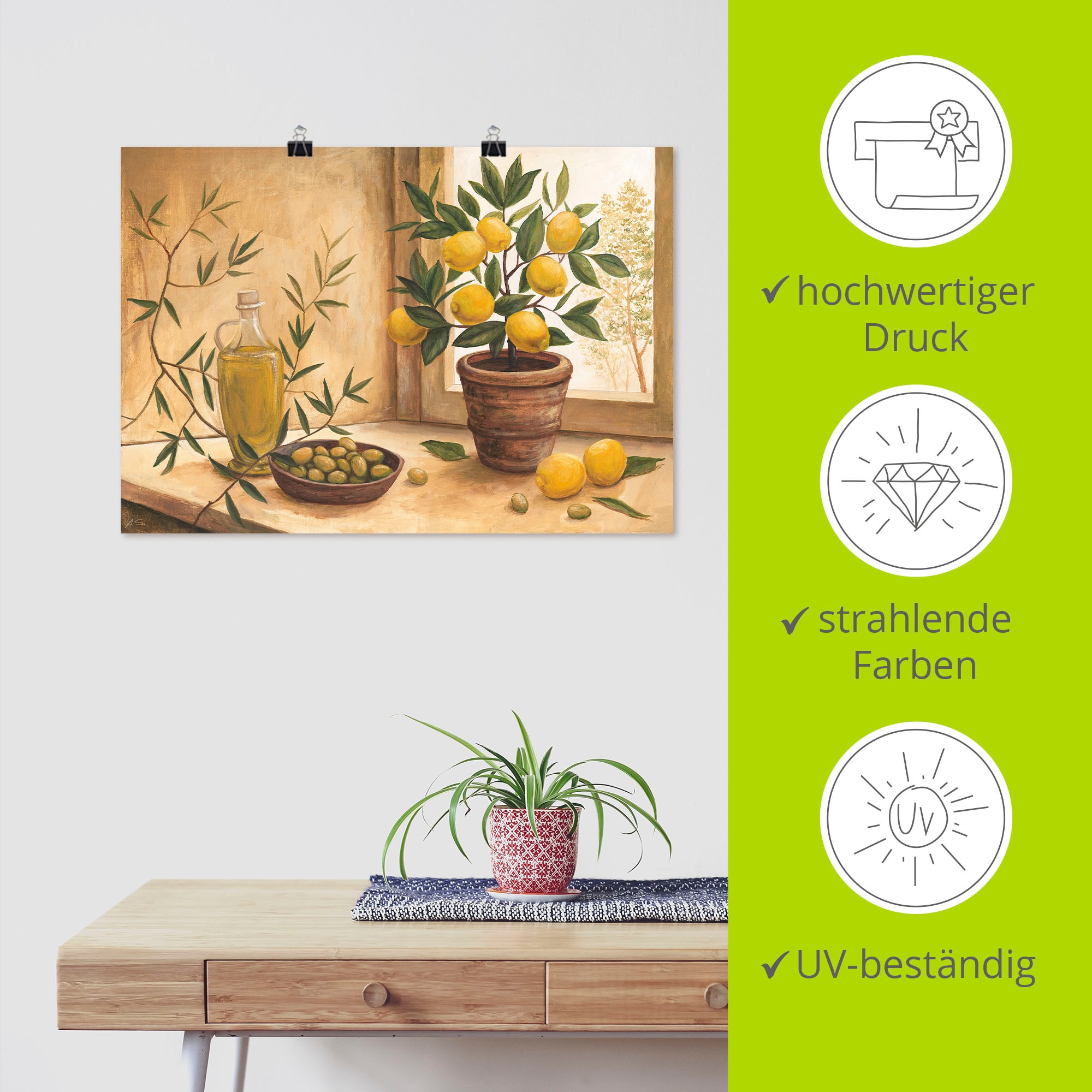 Artland Wandbild »Oliven und Zitronen« Arrangements 1 Stk. tlg. als Alubild, Outdoorbild, Leinwandbild, Poster, Wandaufkleber
