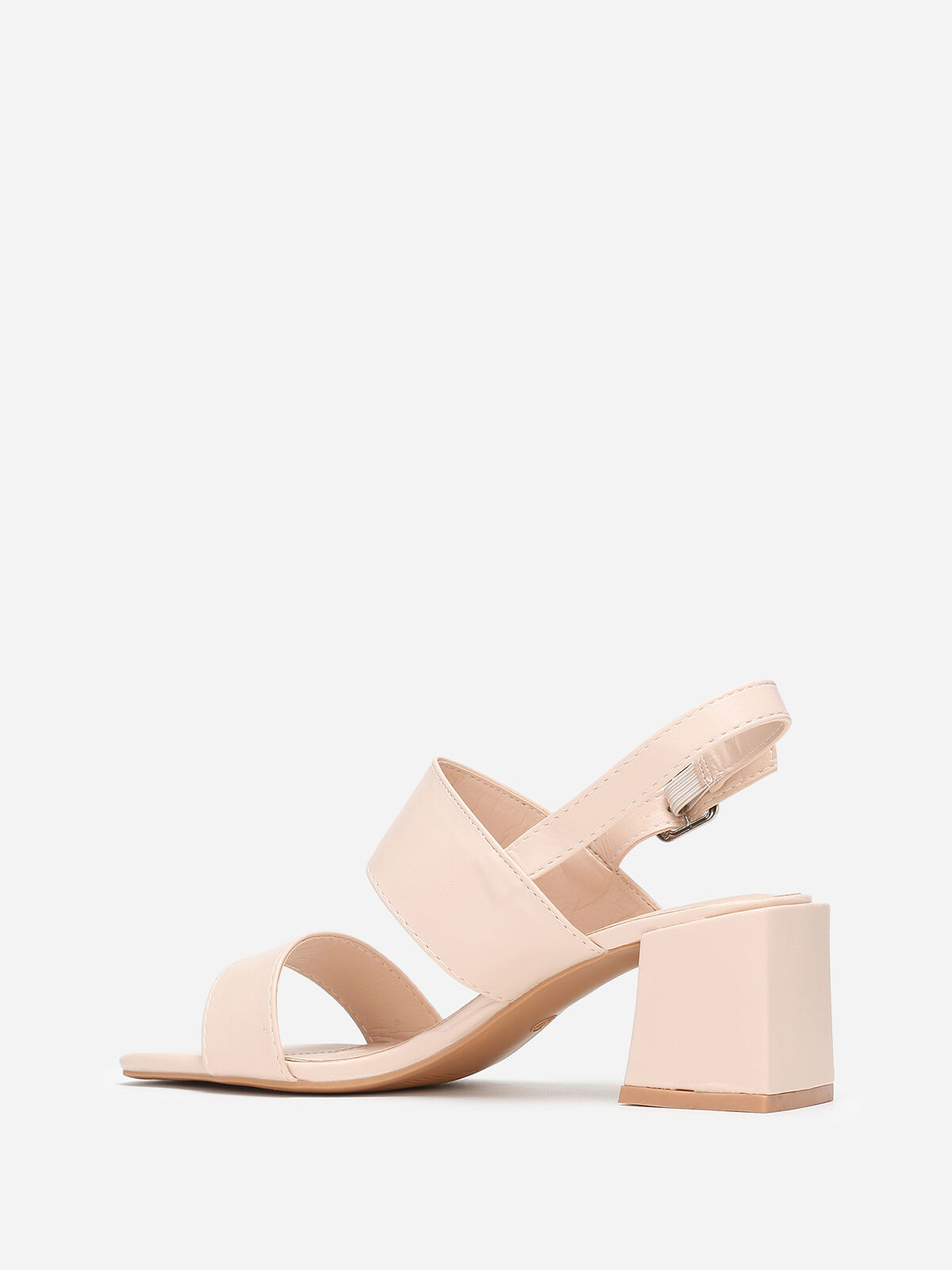 Sandales beiges à larges brides et bout carré Beige- Beige