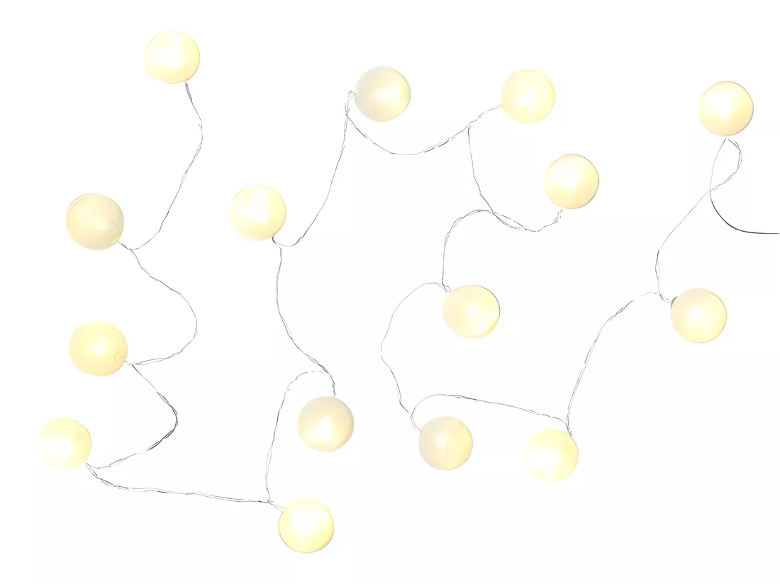 Guirlande Boule Usb 15 Led Blanc Bleu