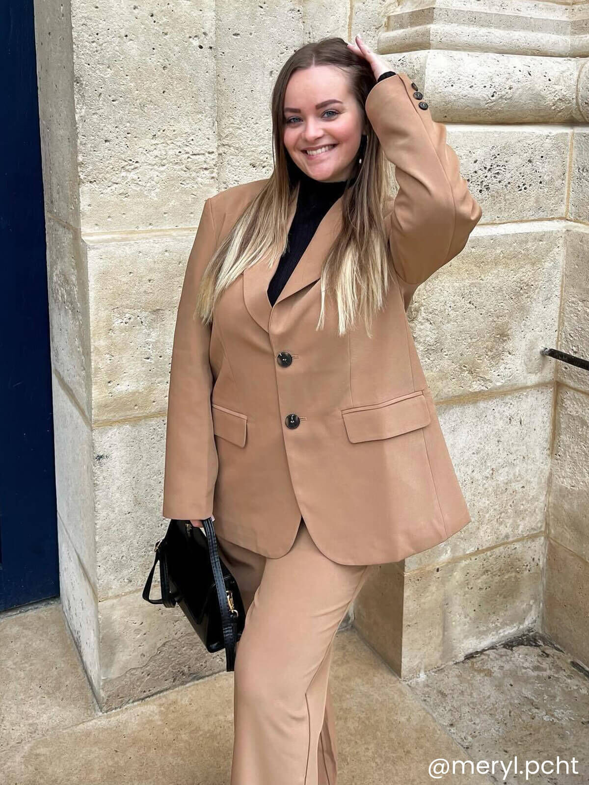 Veste de costume oversize- Marron clair