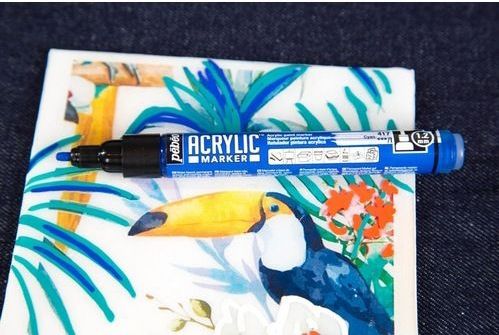 Pebeo - Acrylic Marker Extra Dunne Ronde Punt 0.7mm - Zwart - Watergedragen Lakmarker