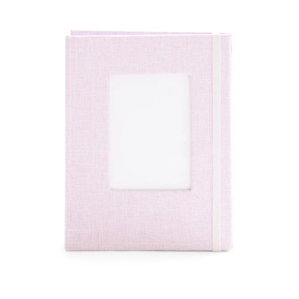 Album photo aspect tissé 12,5x16,5cm - 2 modèles beige ou rose