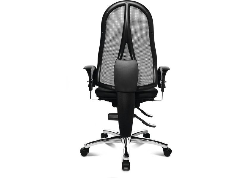 Topstar Bürostuhl Sitness 15, Schwarz Fitness-Drehstuhl mit balancierender Sitzfläche in Netz-Optik