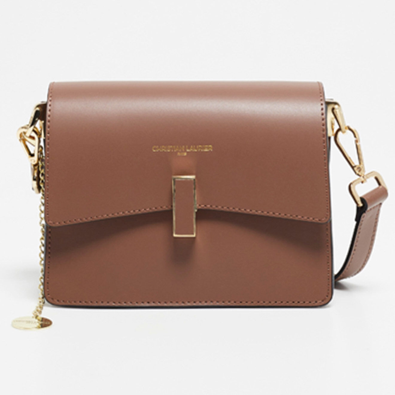 Christian Laurier Sac bandoulière en Cuir Mini Emma taupe  - 21x16x8 cm