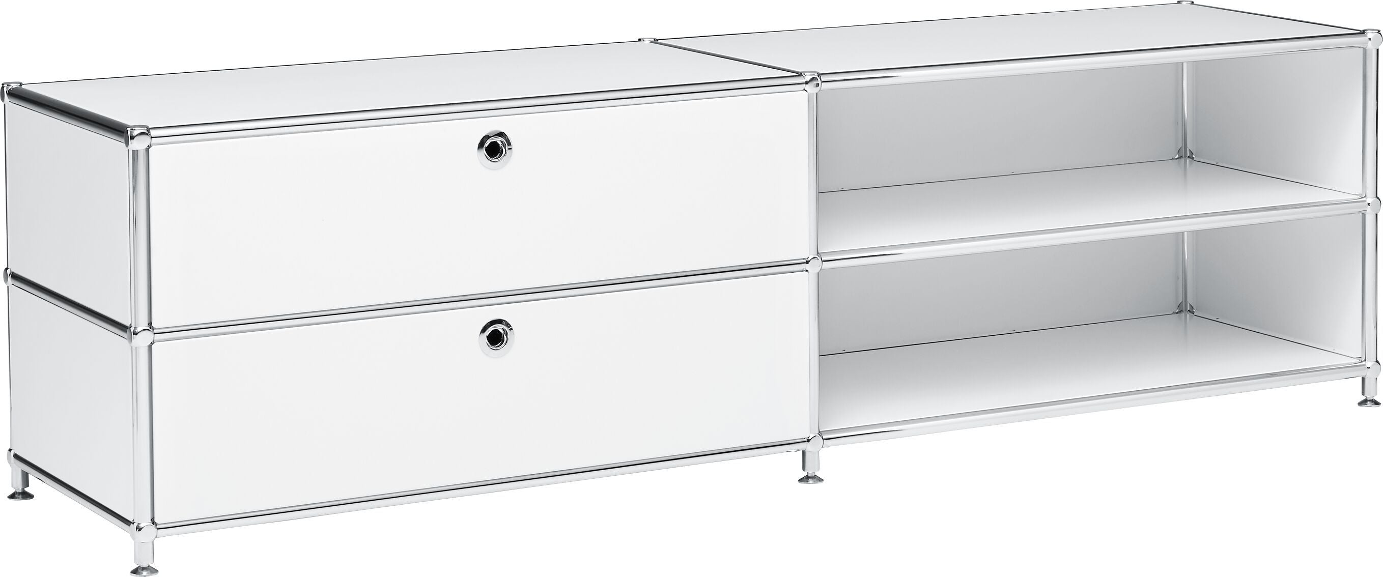 FLEXCUBE Sideboard - Weiss / B: 152.0 cm x T: 40.0 cm x H: 44.0 cm
